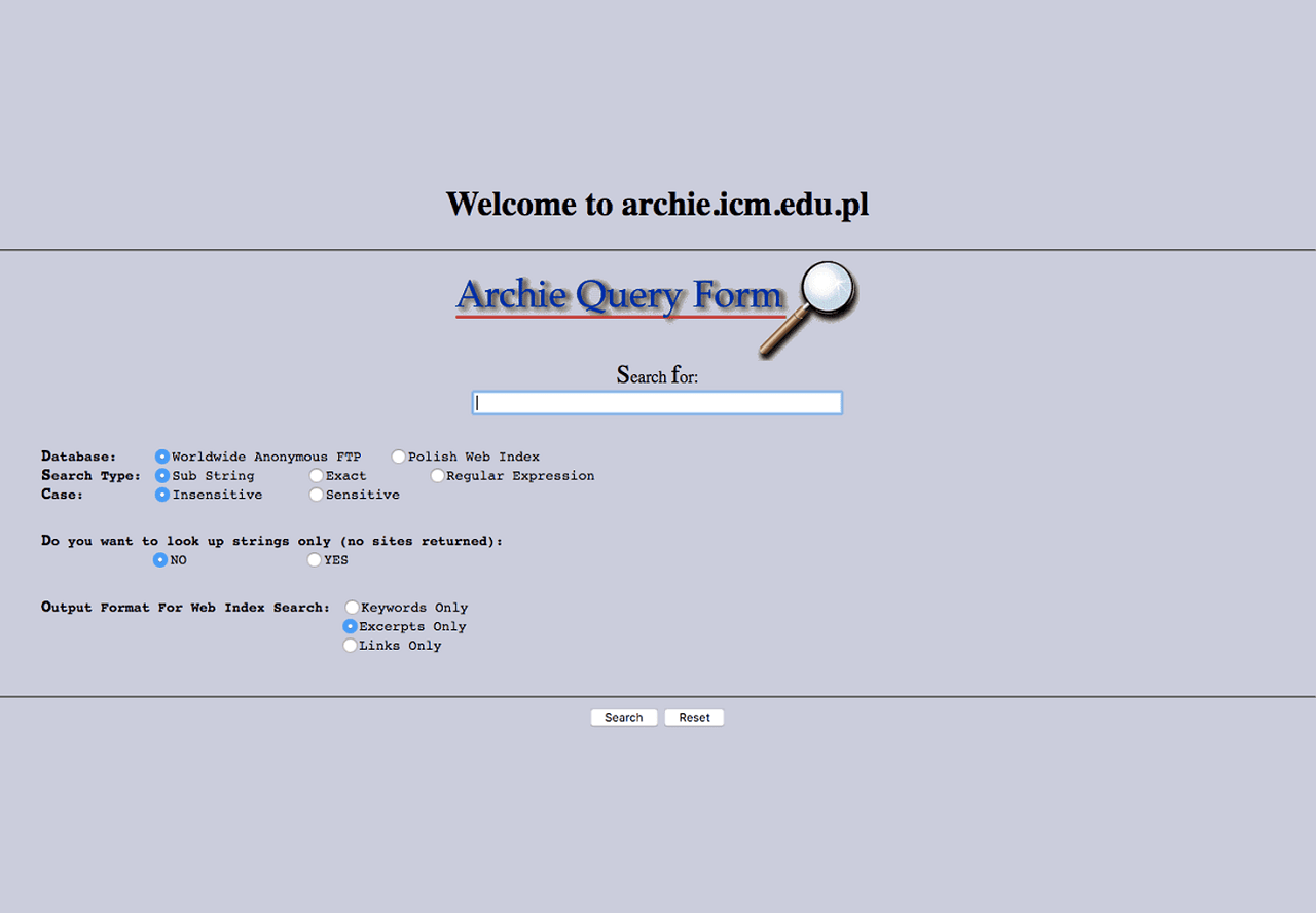 Archie - první internetový vyhledávač
